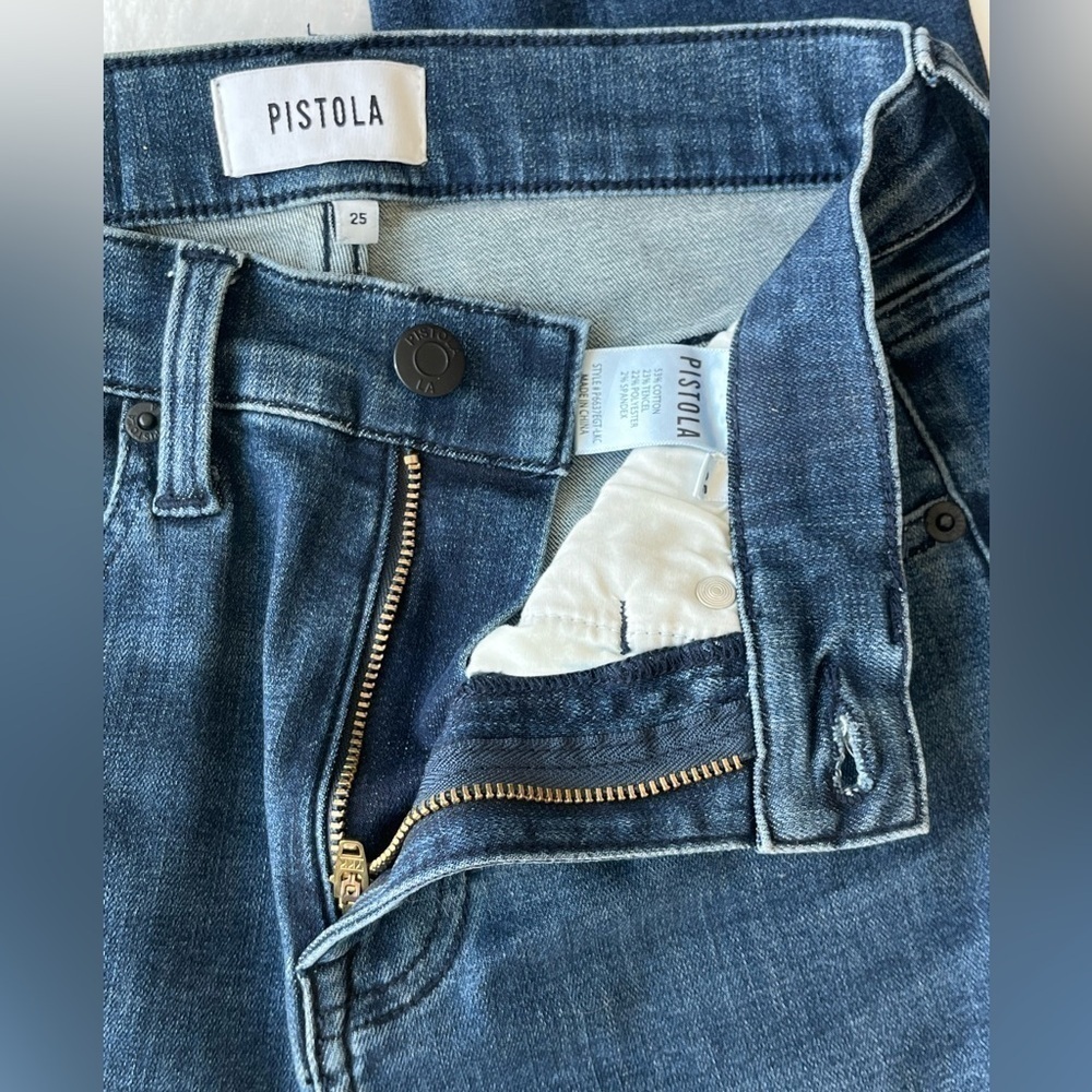 PISTOLA Women Denim Riley Mid-Rise Relaxed Jeans Straight Leg Spandex Size 25 - Picture 7 of 16